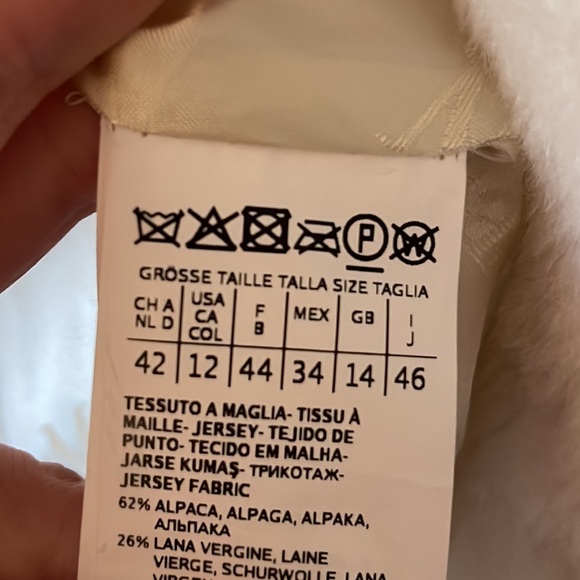 Max Mara Fall Winter Cream Cheiti Alpaca Fur Teddy Coat Jacket Fringe L XL - Picture 13 of 17